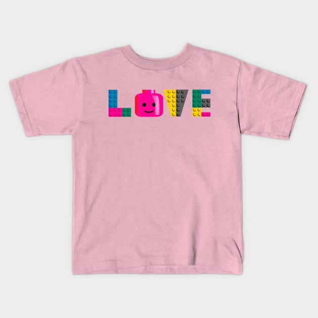 LOVE LEGO Kids T-Shirt by jamedleo